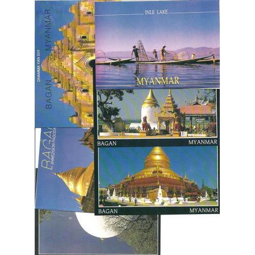6 Cartes Postales De Birmanie (Myanmar)Bagan- Inle Lake