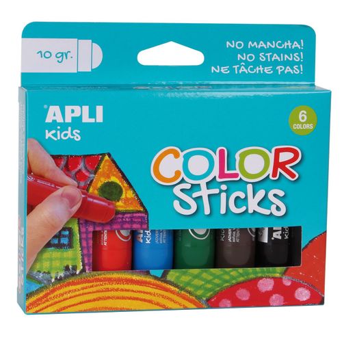 Gouache Solide - 6 Crayons Tubes (10g) - Apli Agipa