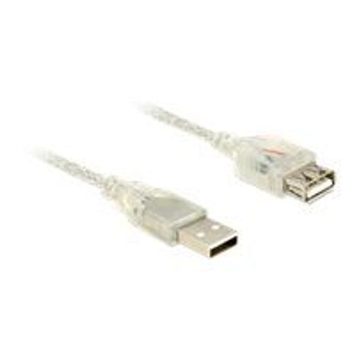 Delock - Rallonge de câble USB - USB (F) pour USB (M) - USB 2.0 - 50 cm - transparent
