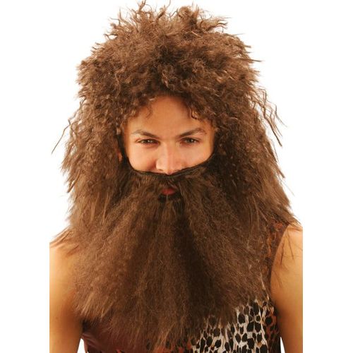 Perruque Et Barbe Des Cavernes Marron Homme - 4506 - Taille Unique - Port 0¿