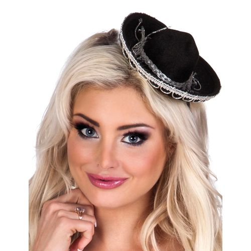 Mini Chapeau Sombrero Noir Femme - 76422 - Taille Unique - Port 0¿