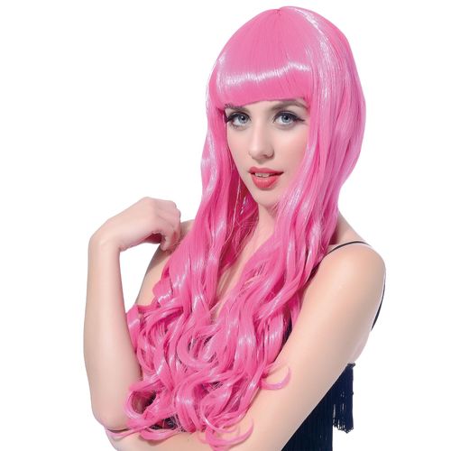 Perruque Longue Rose Femme - 47749 - Taille Unique - Port 0¿