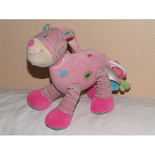 Vache Doudou Musical Peluche Boite A Musique Rose 