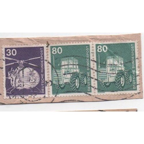 Timbre Allemagne Deutsche Tracteur Hélicoptère Industrie 