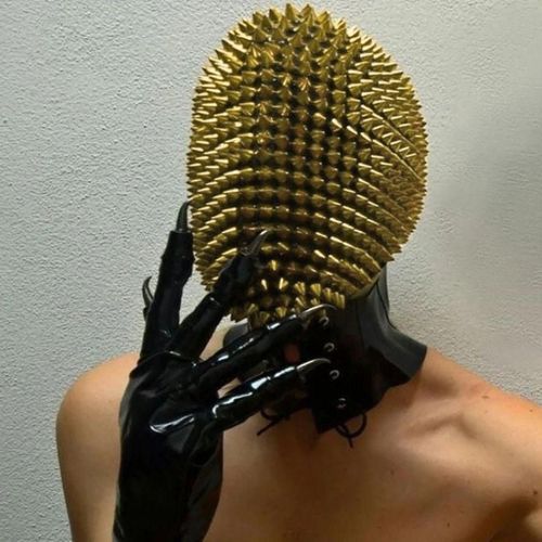 Pointes Cloutées Plein Visage Bijou Margiela Couverture Du Visage Halloween Cosplay Masque Drôle Mei7566 Goodnice