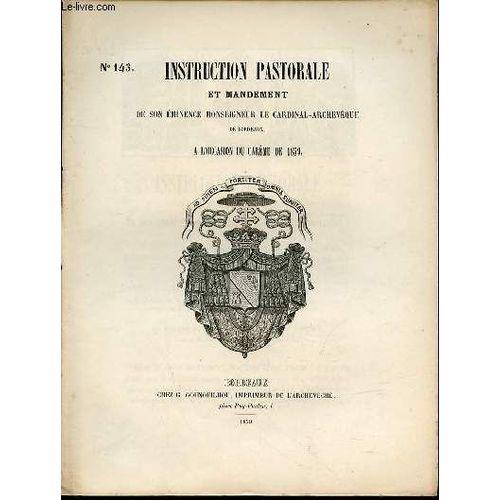 Instruction Pastorale Et Mandement A L'occasion Du Careme De 1859 - N°143.