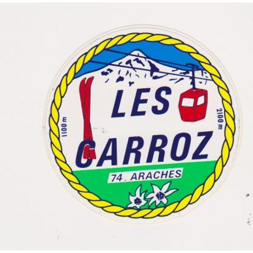 Autocollant   Les Carroz   74  Araches  ( 10 X 10 Cm)