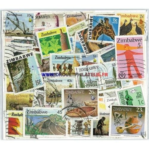 Zimbabwe 25 Timbres Differents Obliteres