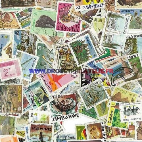 Zimbabwe 100 Timbres Differents Obliteres 