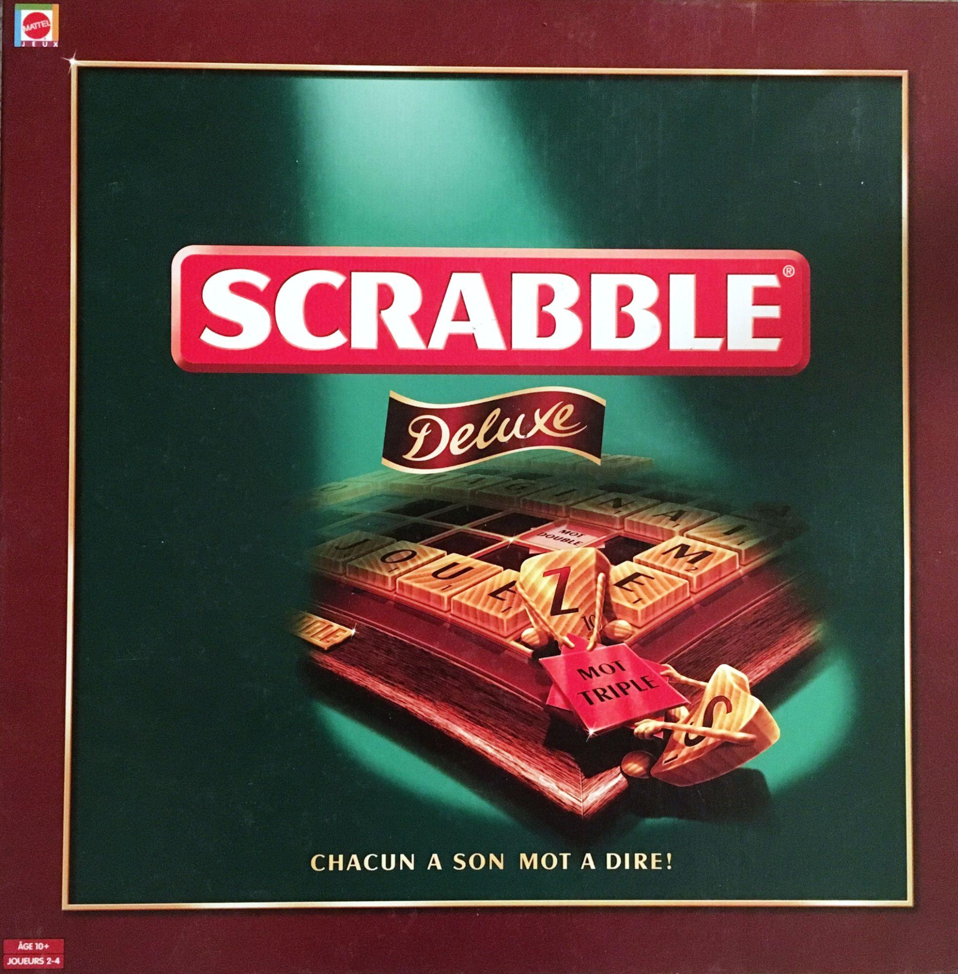 Jeu de société Scrabble Deluxe plateau tournant en bois Mattel Comp
