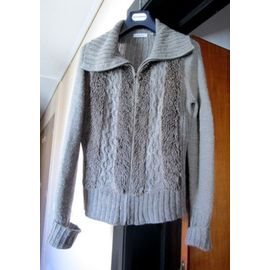 Gilet Gris Avec Fausse Fourrure, Col Large, Zippé, Taille 42, Marque Jennyfer, Occasion