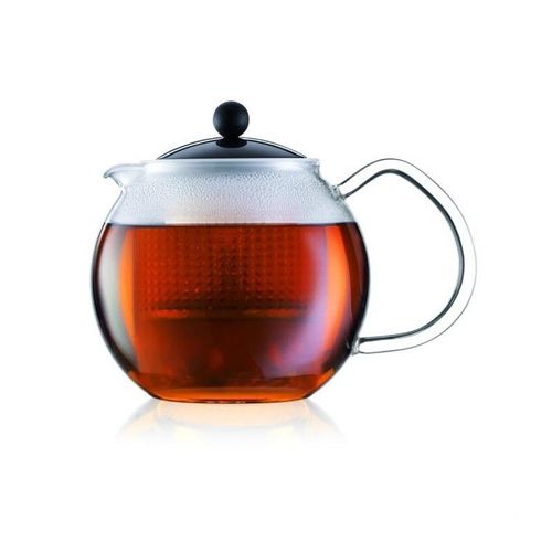 Bodum Théiere A Piston Avec Anse, Couvercle Et Filtre Assam 0,5 L Noir Et Transparent
