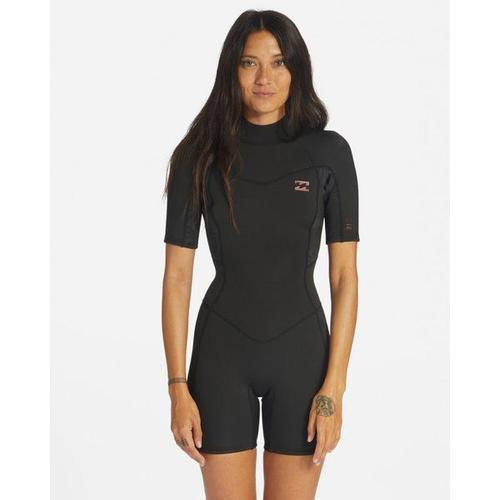 2/2 Mm Synergy Springsuit Back Zip Short Sleeve - Combinaison De Surf Femme Wild Black 12 - 12