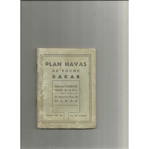 Plan Havas De Poche De Dakar De 1955  N° 0