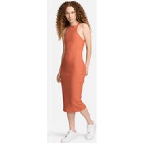 Robe Mi-Longue Slim Côtelée Sans Manches Nike Sportswear Chill Knit Pour Femme - Orange