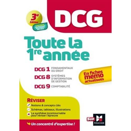 Toute La 1re Année Du Dcg En Fiches Mémos - Dcg 1, Fondamentaux Du Droit - Dcg 8, Systèmes D'information Et De Gestion - Dcg 9, Comptabilité