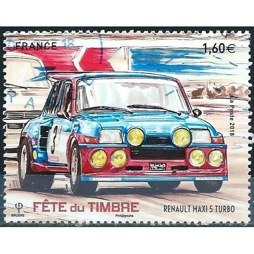 France 2018, Beau Timbre Yvert 5205 Fête Du Timbre, Renault 5 Maxi Turbo, Oblitéré, Tbe.