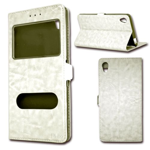 Htc 530 Etui Housse Coque Folio Blanc  By Ph26® 