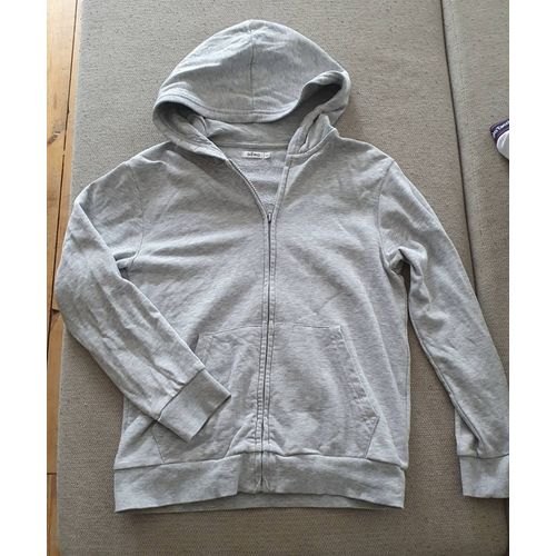 Veste À Capuche Et Fermeture Éclair Gémo Grise 12 Ans