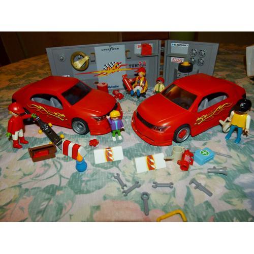 PLAYMOBIL GARAGE TUNING , VOITURES ET PERSONNAGES