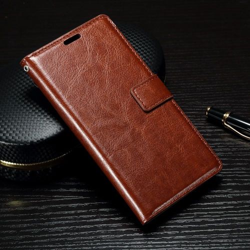 Etui Type Portefeuille Marron Xperia X-Performance Avec Rabat Latéral Articulé F
