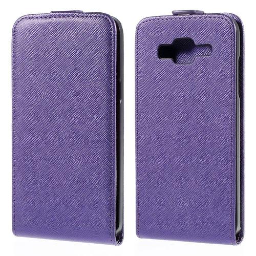 Etui Slim Violet À Rabat Vertical Pour Samsung Galaxy J5 Sm-J500f