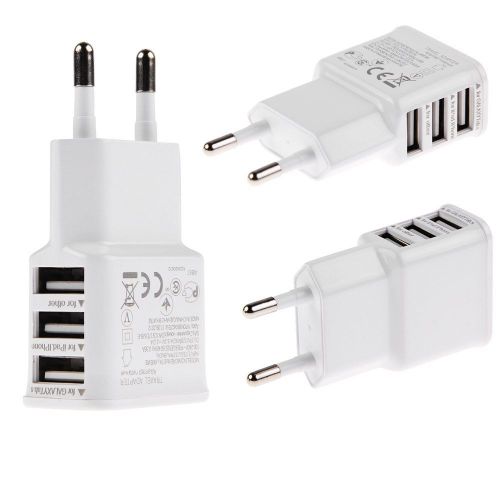 1-3 Port Usb 5v Micro Mur Voyage Chargeur Adaptateur Secteur Pr Iphone Samsung Lg Htc Blanc 3 Ports Usb 2a