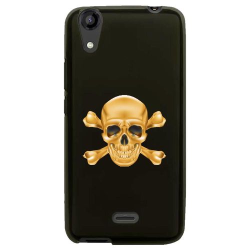 Coque Souple Pour Lg Bello Ii Avec Impression Motifs Tête De Mort Aspect Or