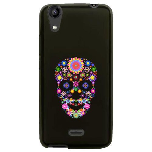 Coque Souple Pour Lg Bello Ii Avec Impression Motifs Crâne En Fleurs