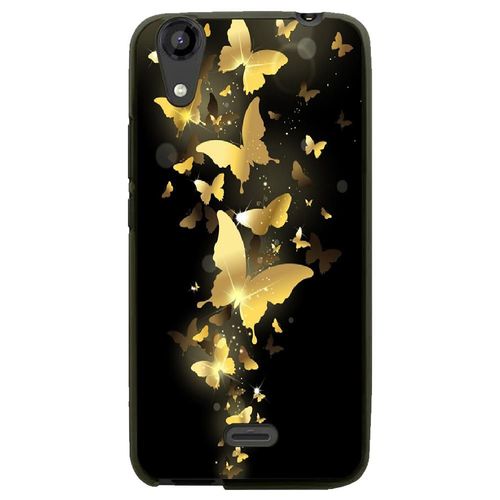 Coque Souple Pour Lg Bello Ii Avec Impression Motifs Papillons Dorés