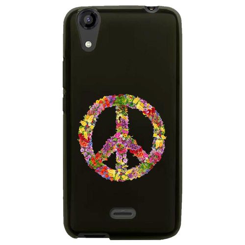 Coque Souple Pour Lg Bello Ii Avec Impression Motifs Peace And Love Fleuri