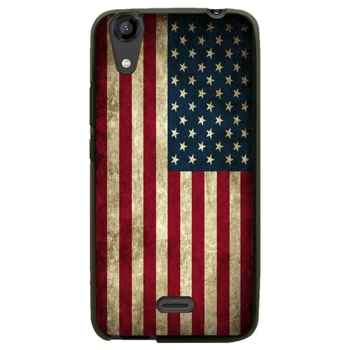 Coque Souple Pour Lg Bello Ii Avec Impression Motifs Drapeau Usa Vintage