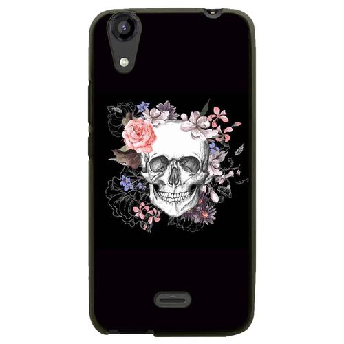 Coque Souple Pour Lg Bello Ii Avec Impression Motifs Skull Fleuri
