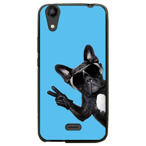 Coque Souple Pour Lg Bello Ii Avec Impression Motifs Chien À Lunettes Sur Fond