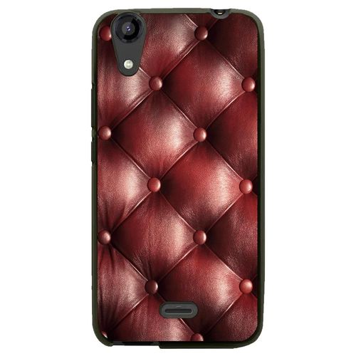 Coque Souple Pour Lg Bello Ii Avec Impression Motifs Effet Capitonné Bordeau