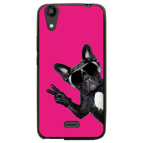 Coque Souple Pour Lg Bello Ii Avec Impression Motifs Chien À Lunettes Sur Fond