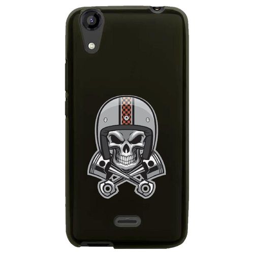 Coque Souple Pour Lg Bello Ii Avec Impression Motifs Tête De Mort Avec Un Casqu