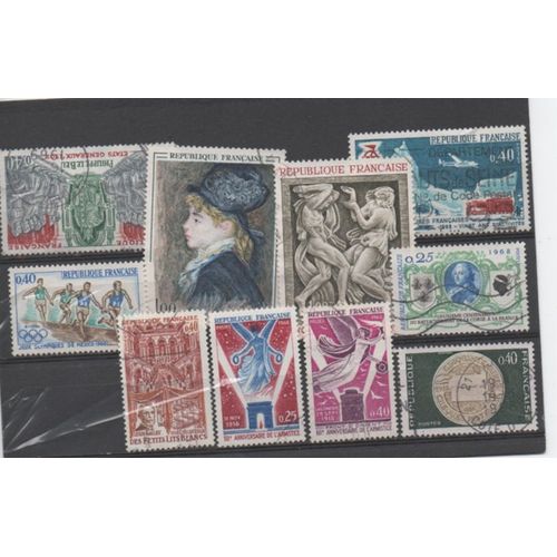 France 1967/1969: Lot De 10 Timbres Oblitérés.