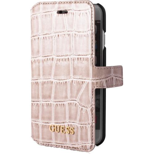 Guess Croco - Pu Booktype Case - Shiny Beige - Iphone 6/6s