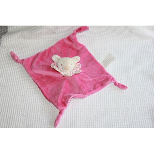 Doudou Kimbaloo La Halle Faon Ours Souris Plat Rose Fleur