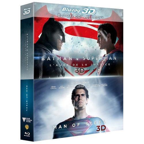 Collection 2 Films : Batman V Superman : L'aube De La Justice + Man Of Steel - Blu-Ray 3d + Blu-Ray 2d