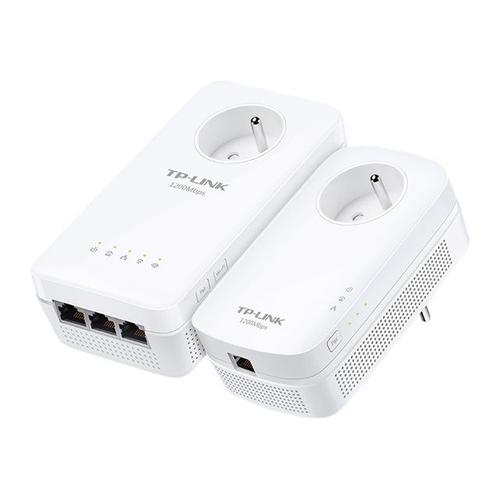 TP-Link TL-WPA8635P KIT V3 - Wi-Fi Kit - kit d'adaptation pour courant porteur - commutateur 3 ports - GigE, HomePlug AV (HPAV) 2.0, IEEE 1901 - Wi-Fi 5 - Bi-bande - Branchement mural