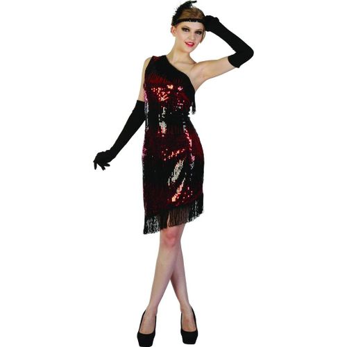 Déguisement Charleston Femme Noir Et Rouge - 59464 - Small - Port 0¿