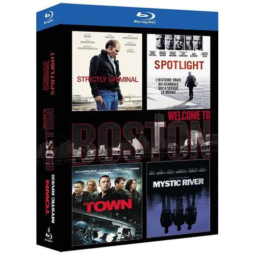 Coffret Welcome To Boston : Strictly Criminal + Spotlight + The Town + Mystic River - Pack - Blu-Ray
