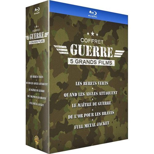 Coffret Guerre - 5 Grands Films : Les Bérêts Verts + Quand Les Aigles Attaquent + Le Maître De Guerre + De L'or Pour Les Braves + Full Metal Jacket - Pack - Blu-Ray