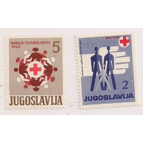 Yousgoslavie- 2 Timbres Neufs Croix Rouge- Année 1959 Et Année 1965