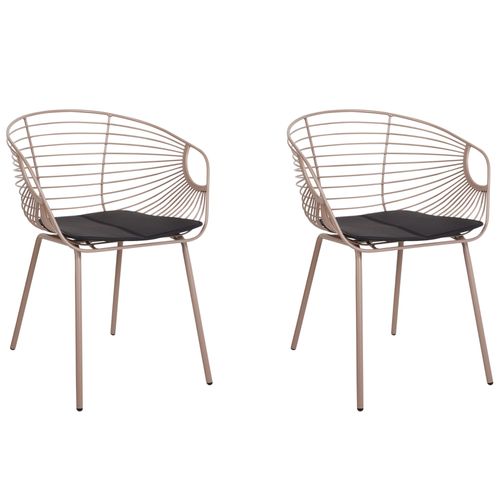 Chaise De Salle À Manger Set De 2 Métal Beige Hoback