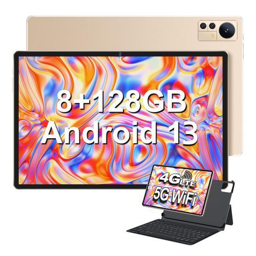 Tablette Tactile - WUXIAN S39 - 10,36" + 1920*1200 FHD IPS - 8GO+ 128GO(1TO TF) - Double SIM Carte - Android 13 - 4G LTE+ WIFI/7000mAh/Bluetooth 5.0/Type-C - Doré - Avec Clavier+ Bookcover