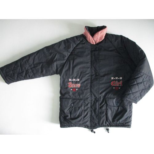 Parka Anorak Brodé Snow Girl Vichy Rouge Bleu Marine 10/12 Ans