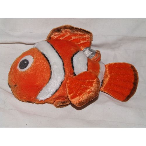 Poisson Némo Disney Doudou Orange Noir Peluche 22 Cm